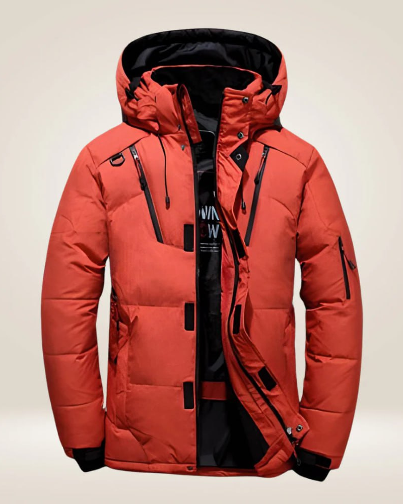 All-Weather Down Jacket – Stay Warm in Any Forecast Red | DUUWE