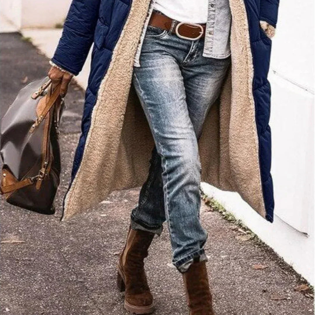 Women's Reversible Long Winter Jacket – Stylish, Warm, and Versatile