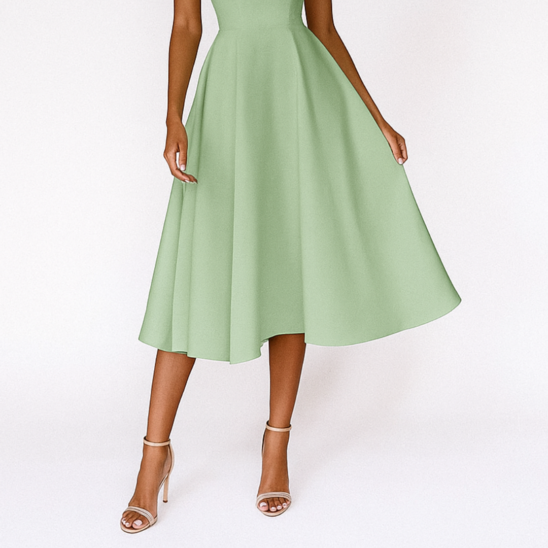 Women's Strappy Midi Dress for Wedding Guests - Elegant & Chic