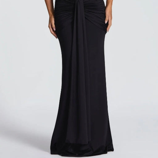 Women's Elegant Strapless Lace-up Maxi Dress for a Stunning Look