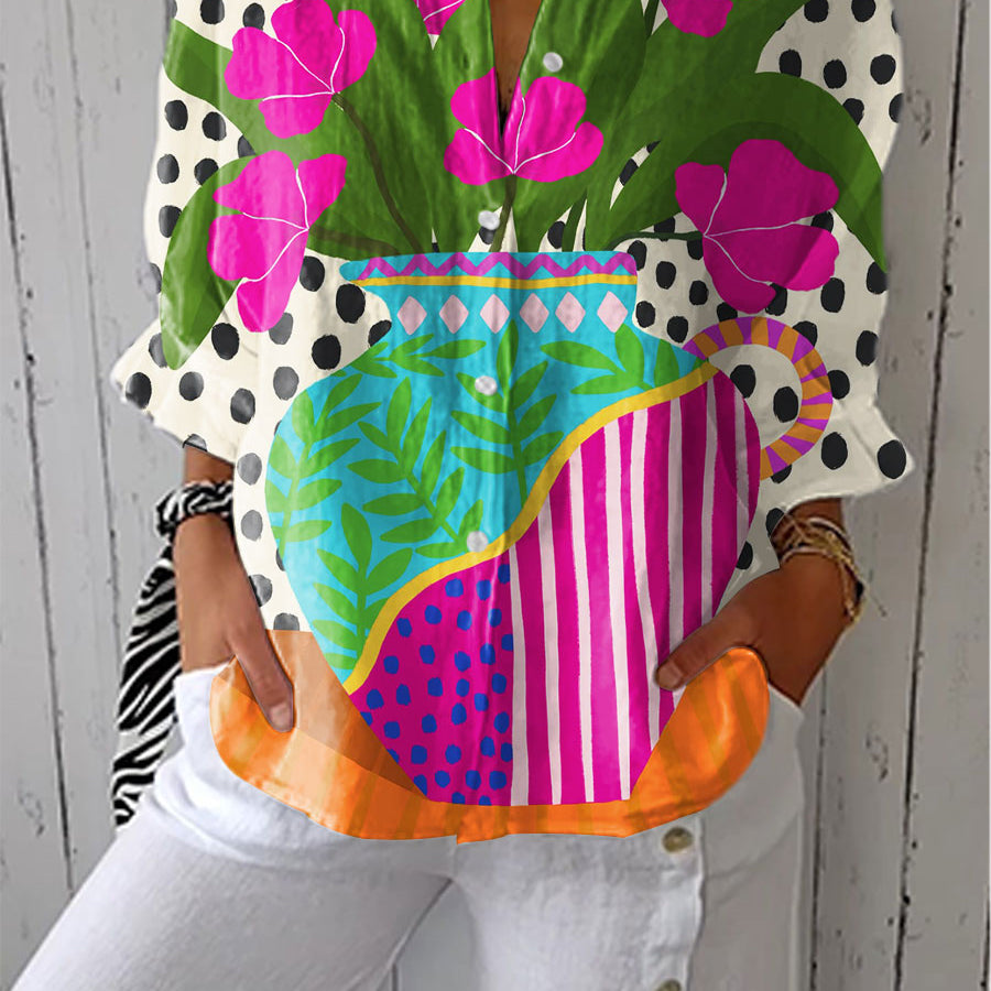 Women's Blooming Vase Blouse