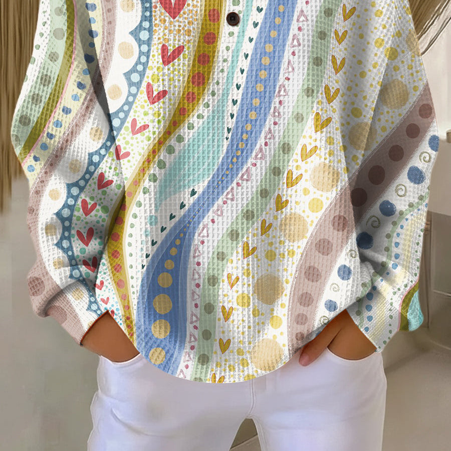 Women's Cozy Knit Sweater with Vibrant Stripe Patterns