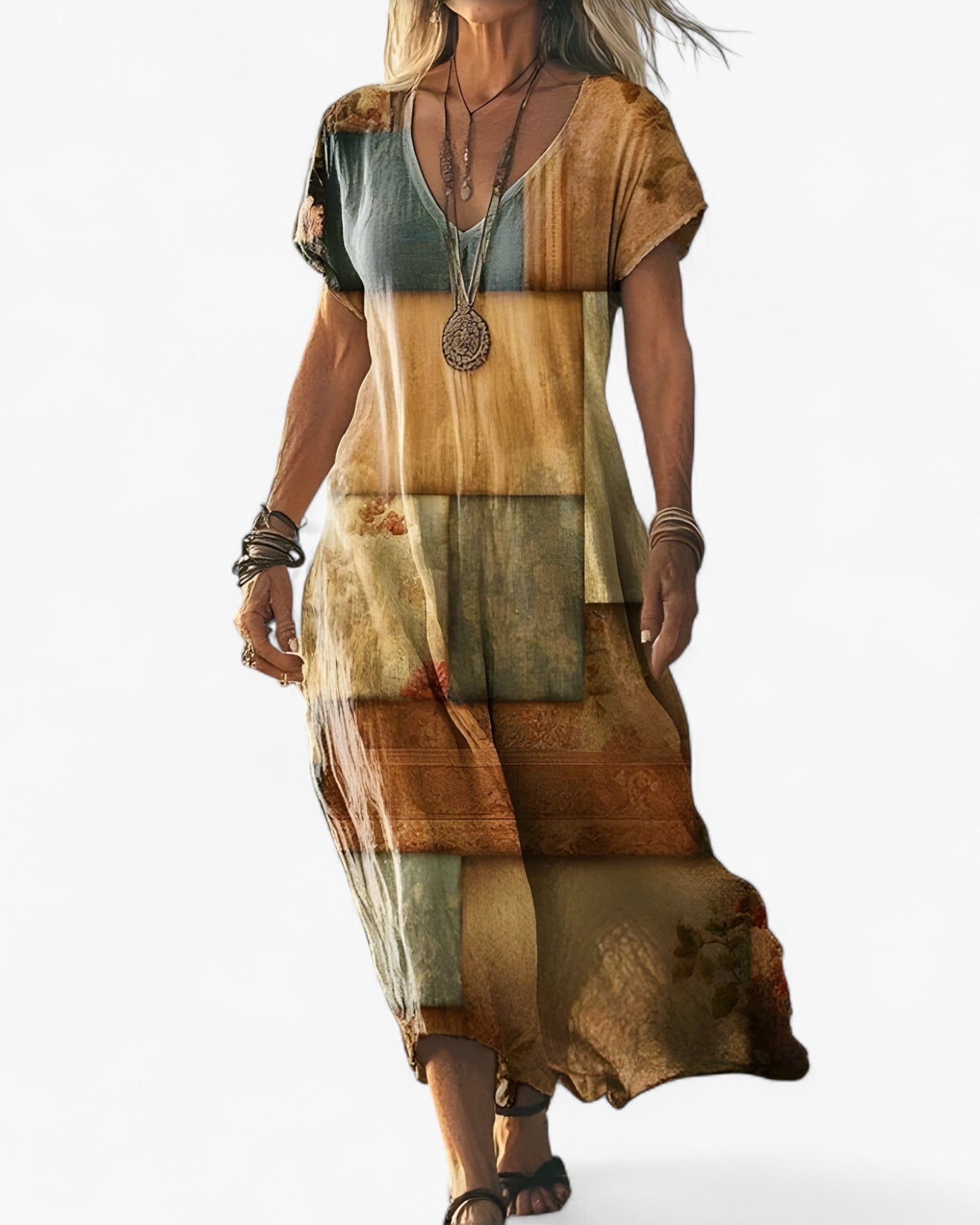 Chic Vintage Gradient Dress