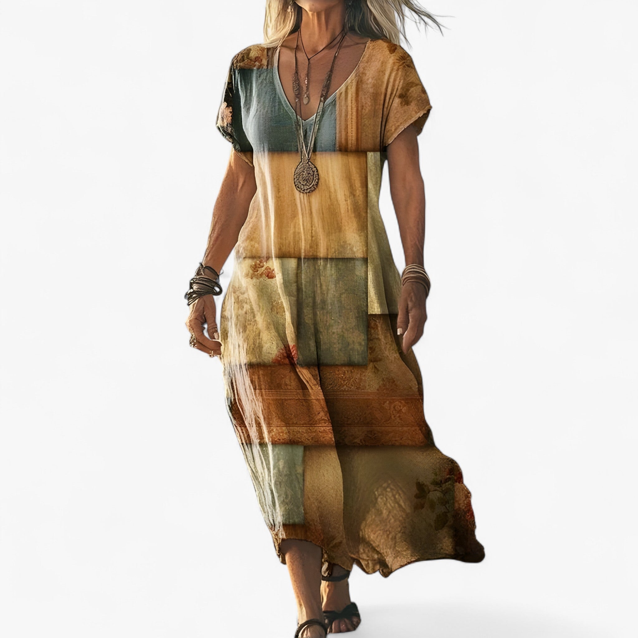 Chic Vintage Gradient Dress