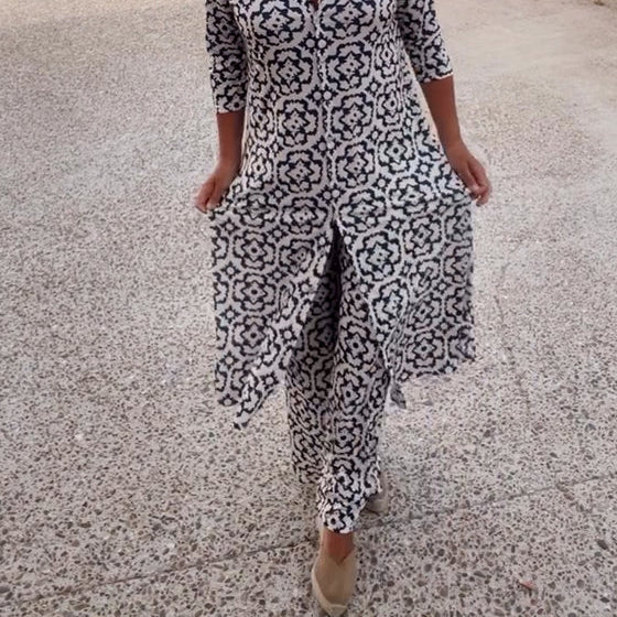 Women's Elegant Geometric Two-Piece Set