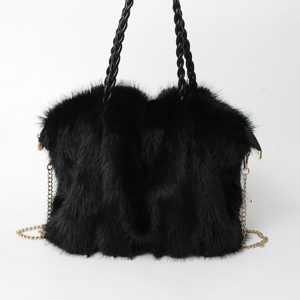 Women's Plush Velvet Shoulder Tote Bag – Soft, Luxurious Carryall