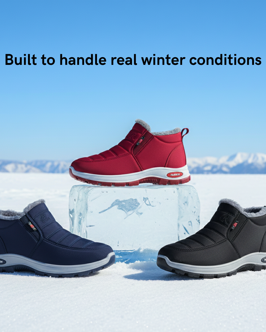 Anti-Slip Winter Shoes for Superior Traction Red | DUUWE