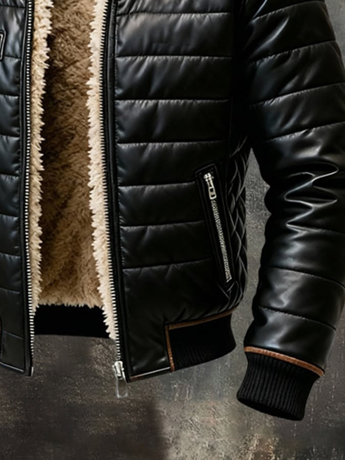 Black jacket with warm Sherpa lining | DUUWE