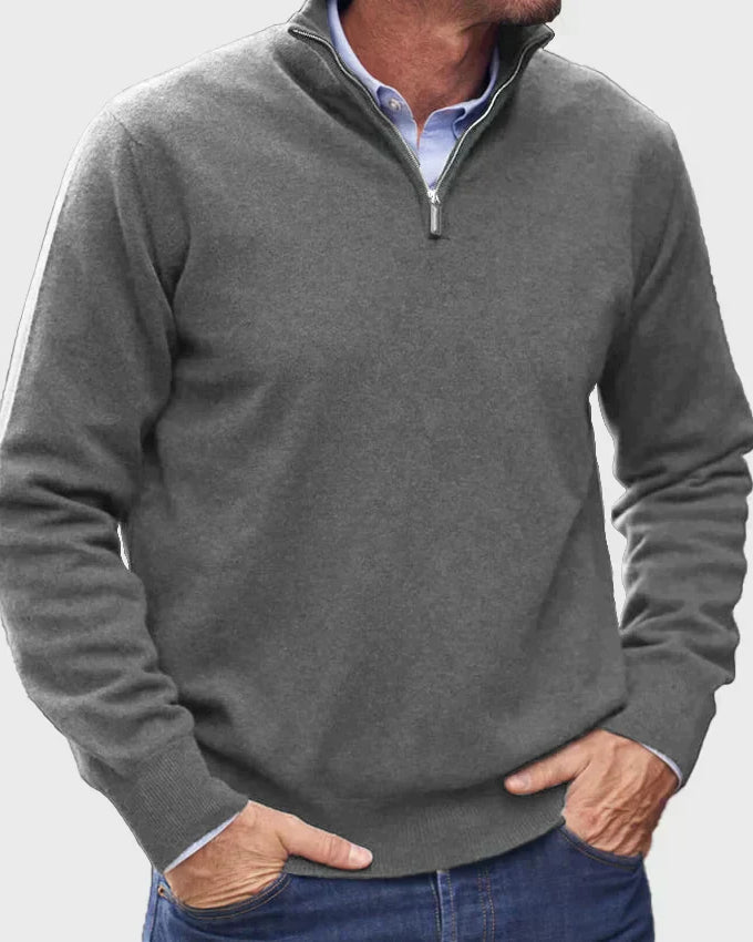 Classic Quarter-Zip Everyday Sweater - Timeless Style and All-Day Comfort