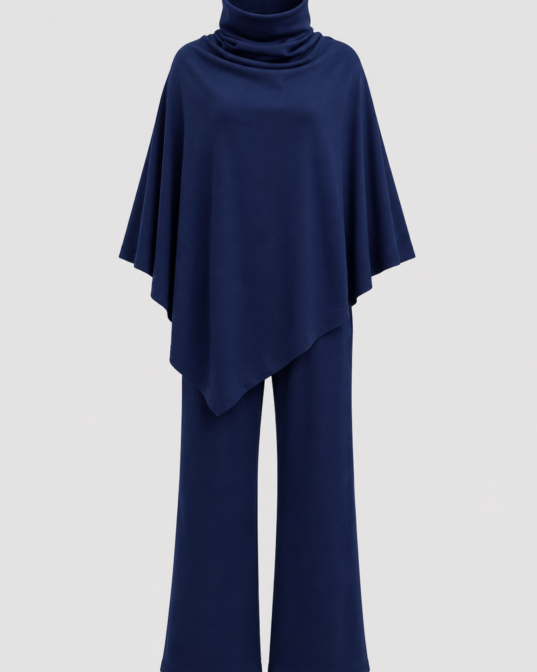 Two-Piece Set : Alyris Women's Two-Piece Poncho Set – Cowl Neck Top & Straight-Leg Pants in van DUUWE