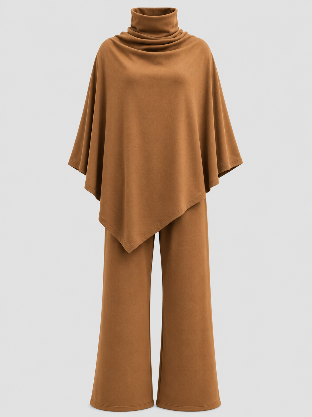 Two-Piece Set : Alyris Women's Two-Piece Poncho Set – Cowl Neck Top & Straight-Leg Pants in van DUUWE