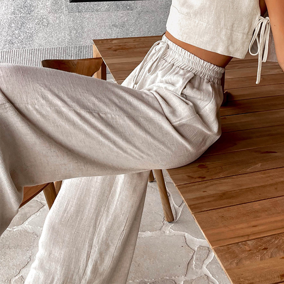 Women's Leg Two-Piece Set - Effortless Comfort and Modern Style