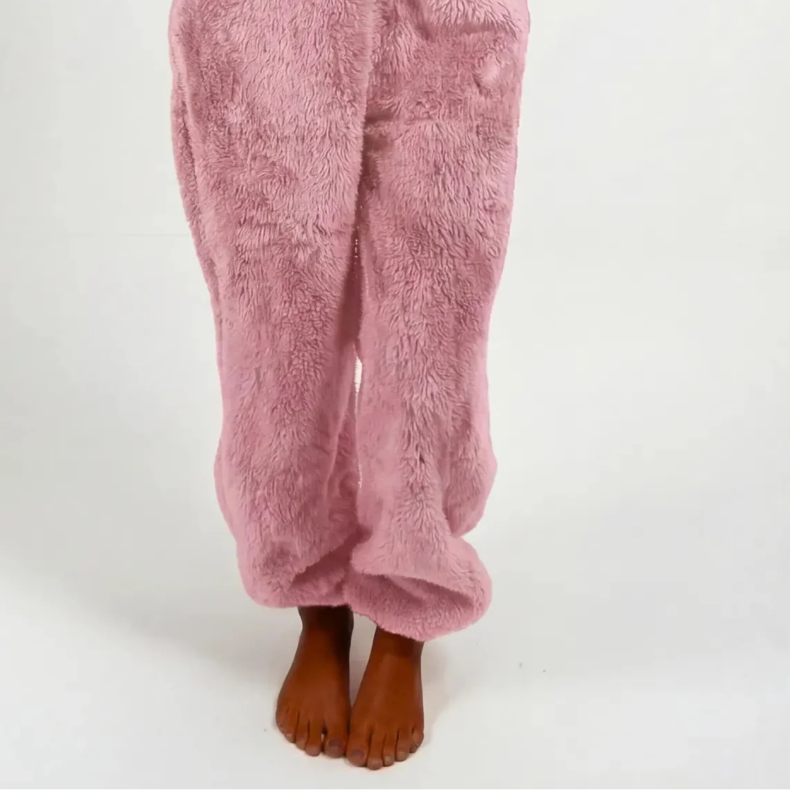 Women's Plush Teddy Hoodie Jumpsuit - Ultra-Soft Cozy Loungewear