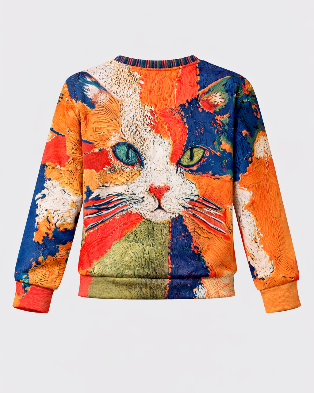 Artistic Cat Patchwork 3D Print Sweater | DUUWE