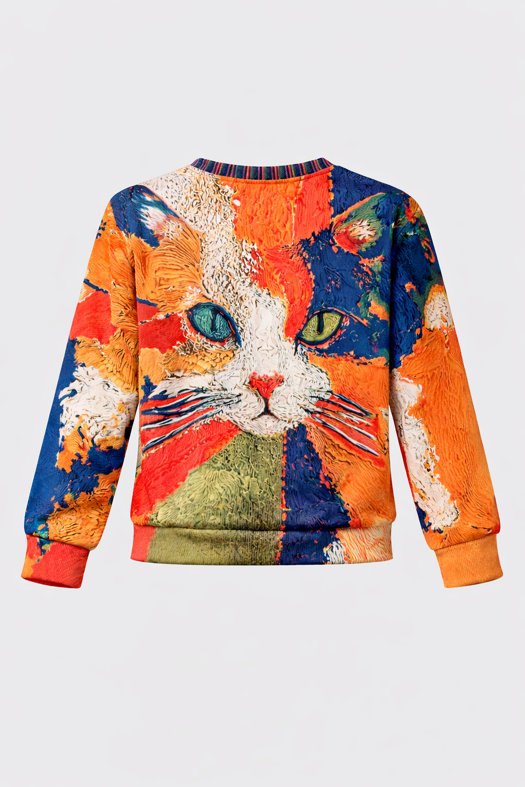 Artistic Cat Patchwork 3D Print Sweater | DUUWE