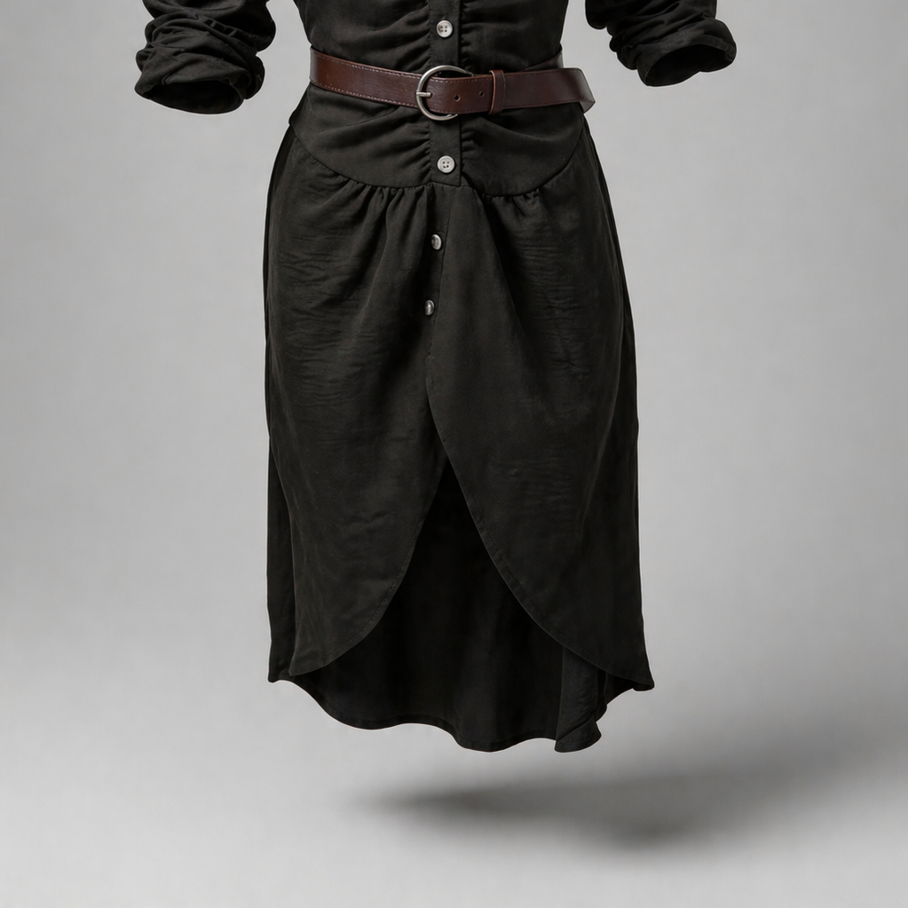Women's Pleated Maxi Dress with Lapel Collar and Short Sleeves