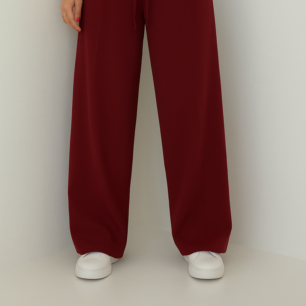 Chic High-Waist Palazzo Pants with Tie Belt – Effortless Elegance and Comfort