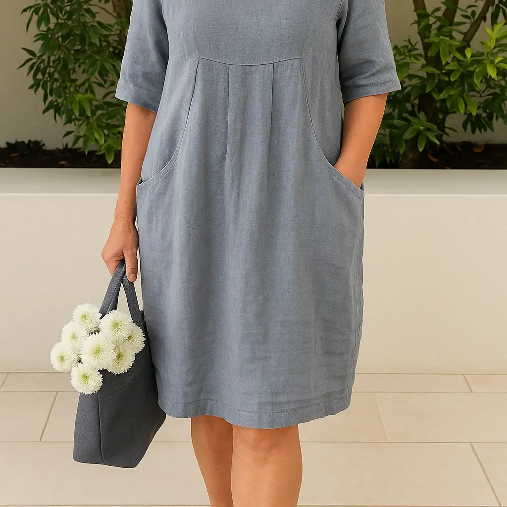 Hazel | Everyday Linen Dress with Pockets - Alurea & Co.