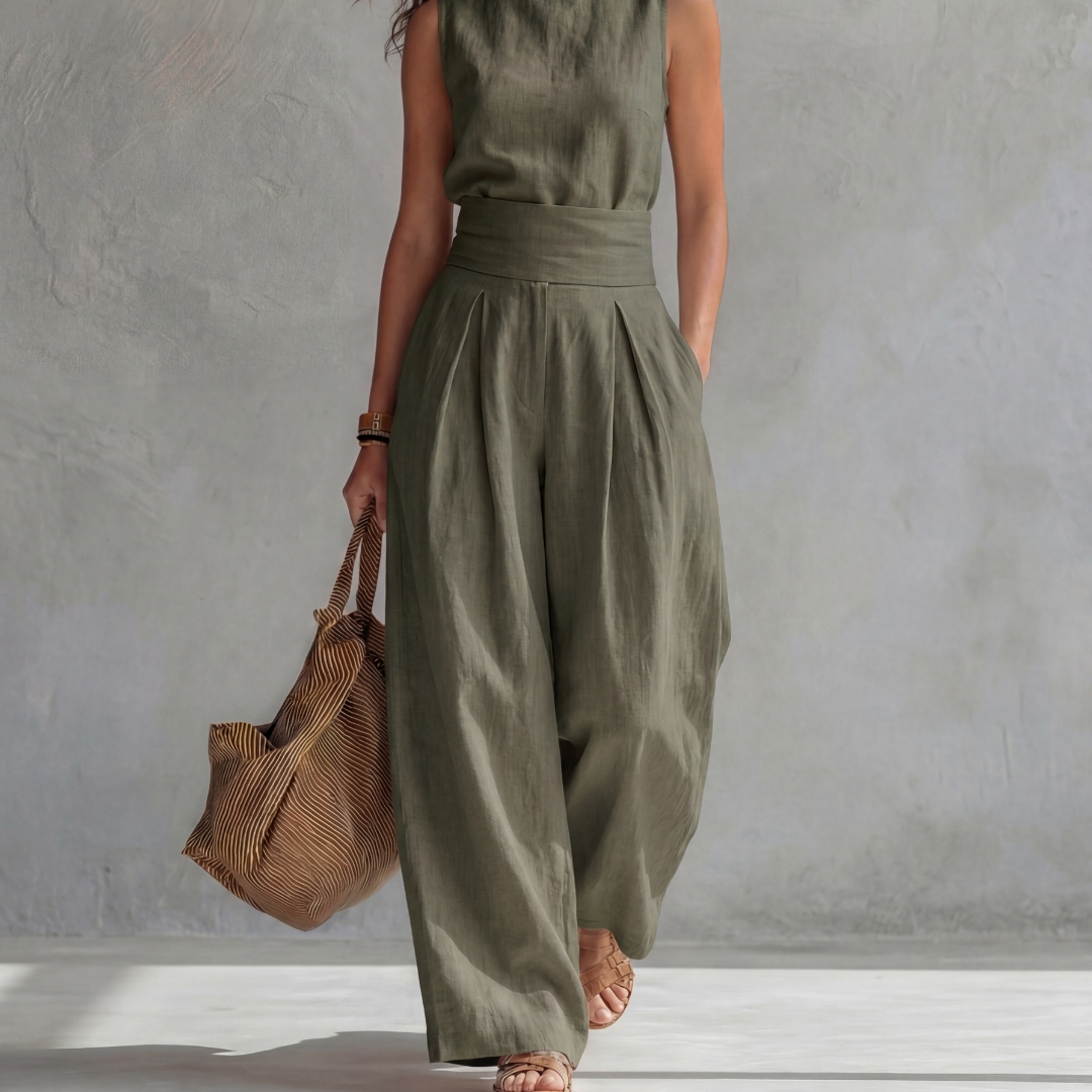 Maria | Elegant Wide Leg Pants and Top Set
