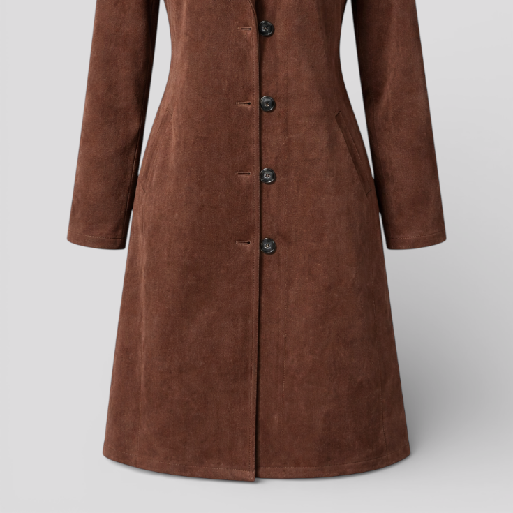 Chic Vintage Suede Trench Coat