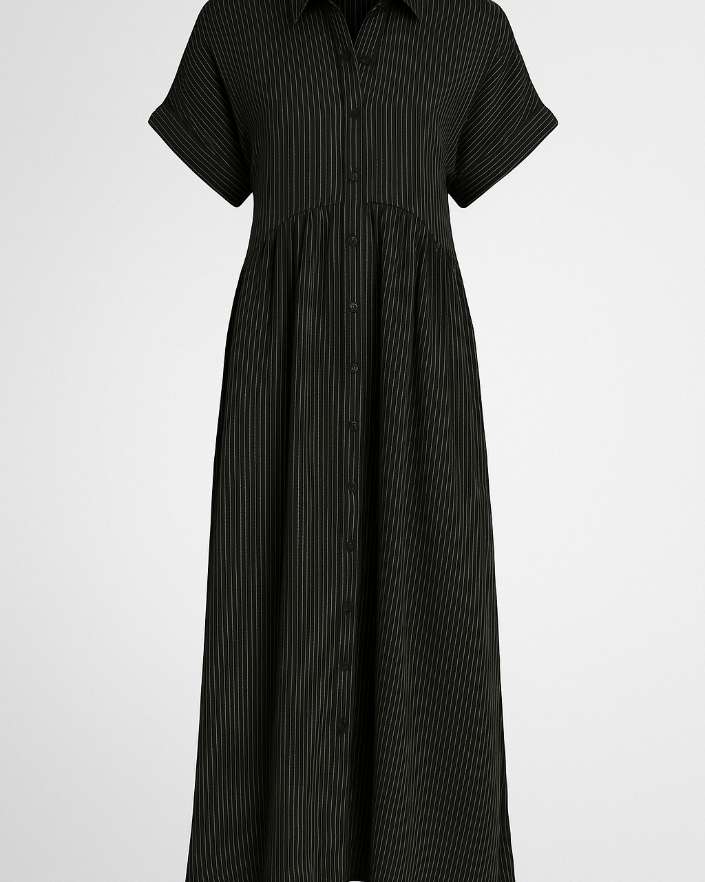 Chic Women's Elegant Midi Dress with Convenient Pockets