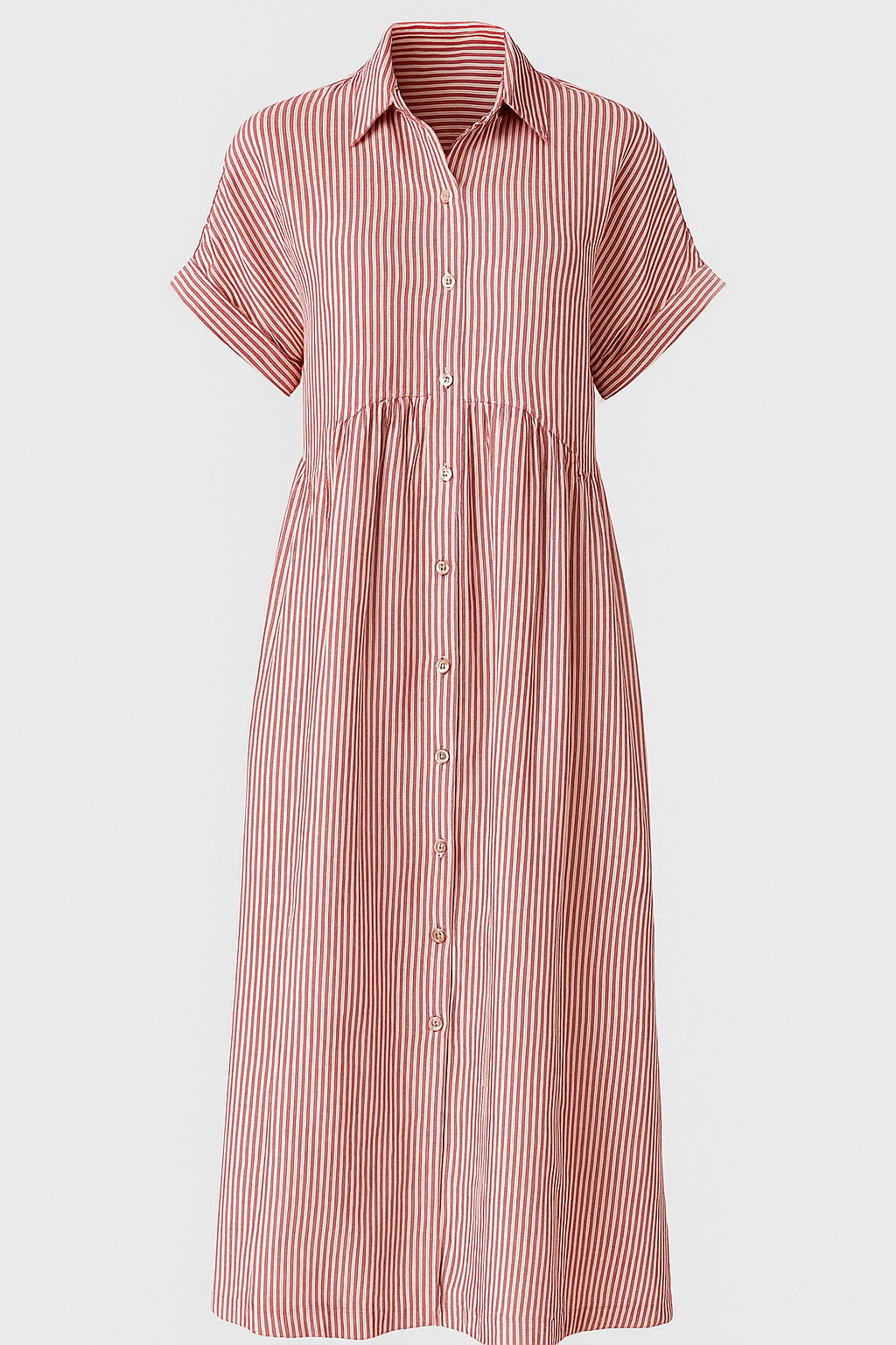 Chic Women's Elegant Midi Dress with Convenient Pockets