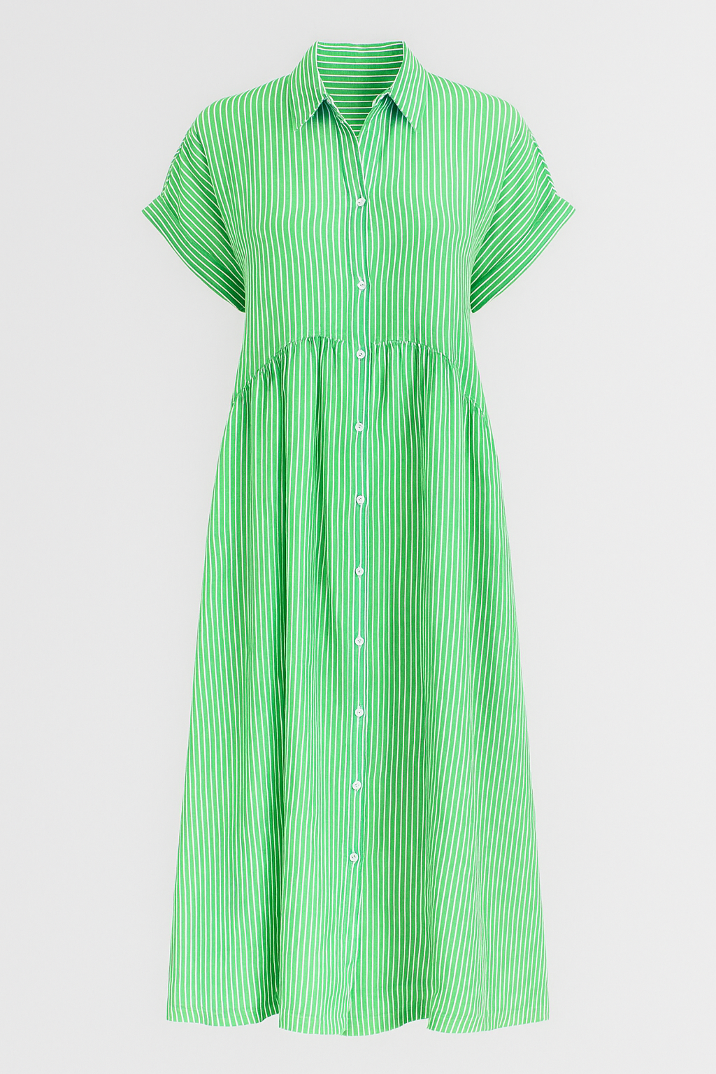 Chic Women's Elegant Midi Dress with Convenient Pockets