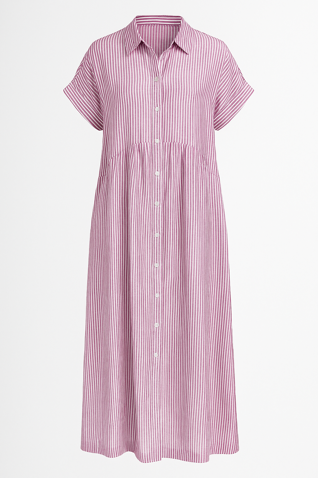 Chic Women's Elegant Midi Dress with Convenient Pockets