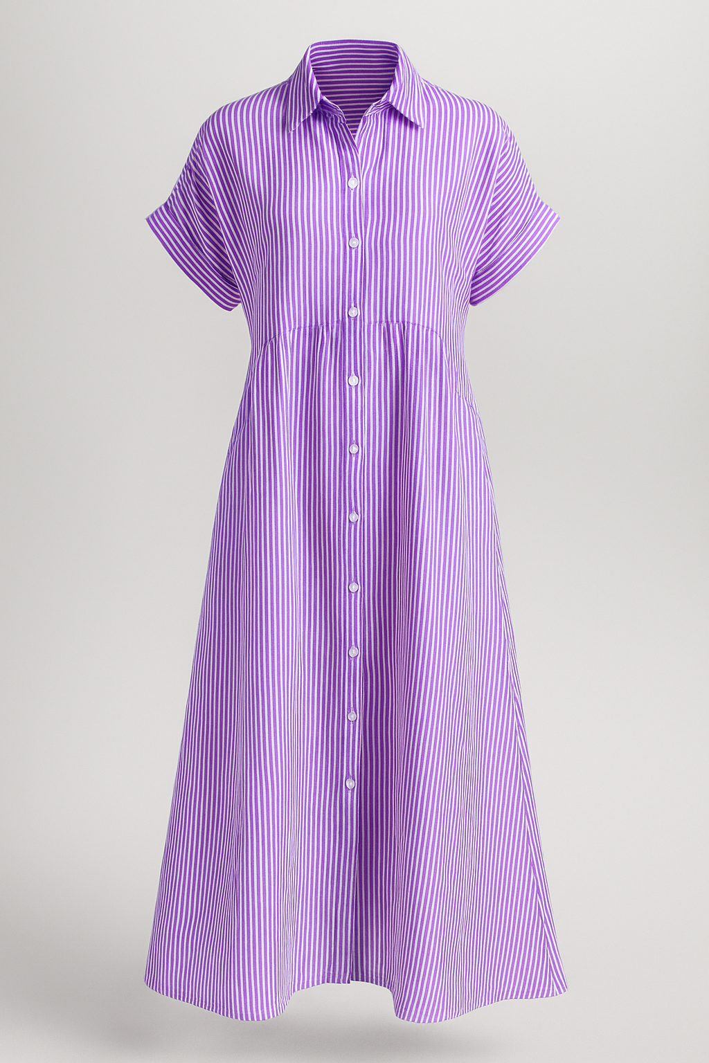 Chic Women's Elegant Midi Dress with Convenient Pockets