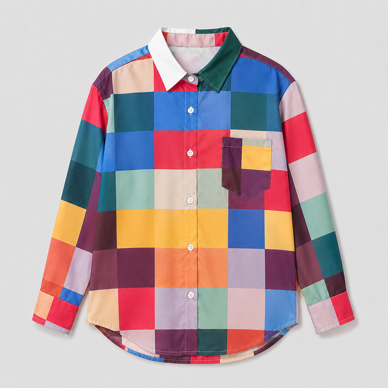 Men's Geometric Print Button-Up Shirt