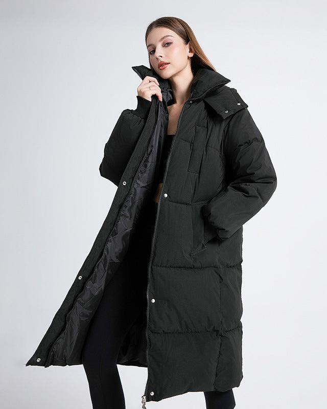Classic Hooded Long Puffer Coat – Timeless Warmth, Sleek Style