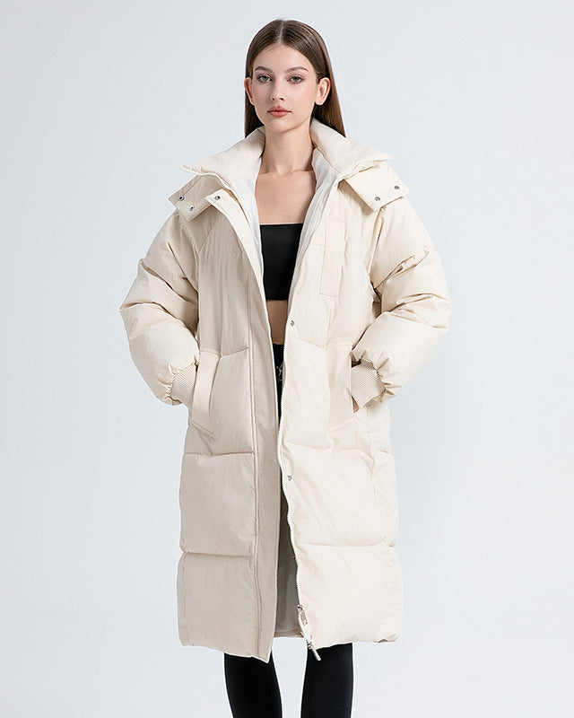 Classic Hooded Long Puffer Coat – Timeless Warmth, Sleek Style