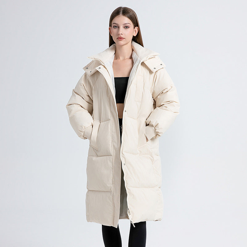 Classic Hooded Long Puffer Coat – Timeless Warmth, Sleek Style