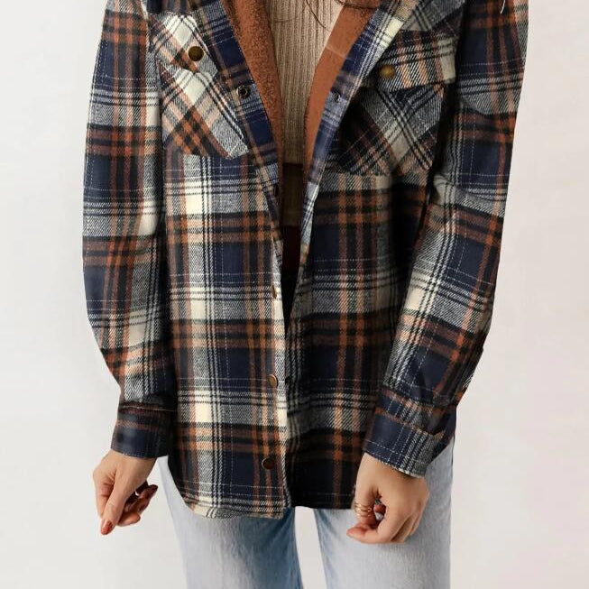 Women's Plaid Hooded Flannel Jacket