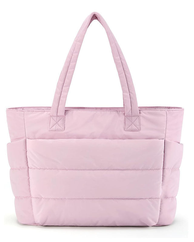 Chic Puffer Tote Bag with Padded Laptop Compartment