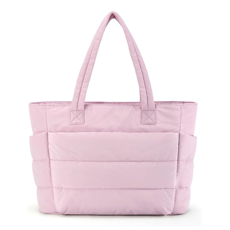 Chic Puffer Tote Bag with Padded Laptop Compartment