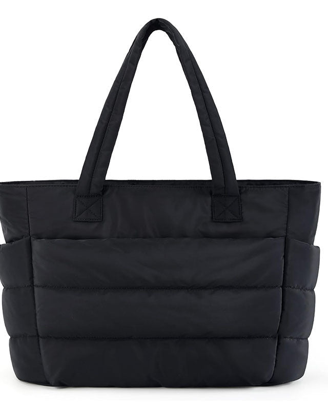 Chic Puffer Tote Bag with Padded Laptop Compartment