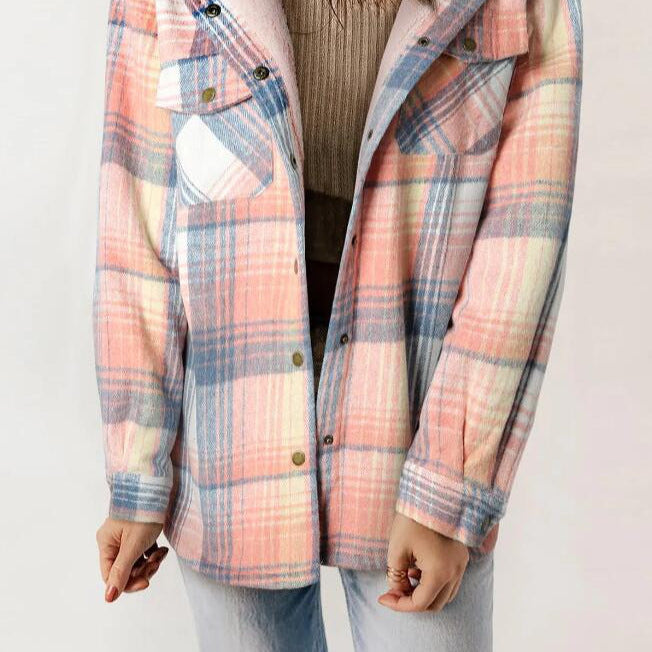 Women's Plaid Hooded Flannel Jacket