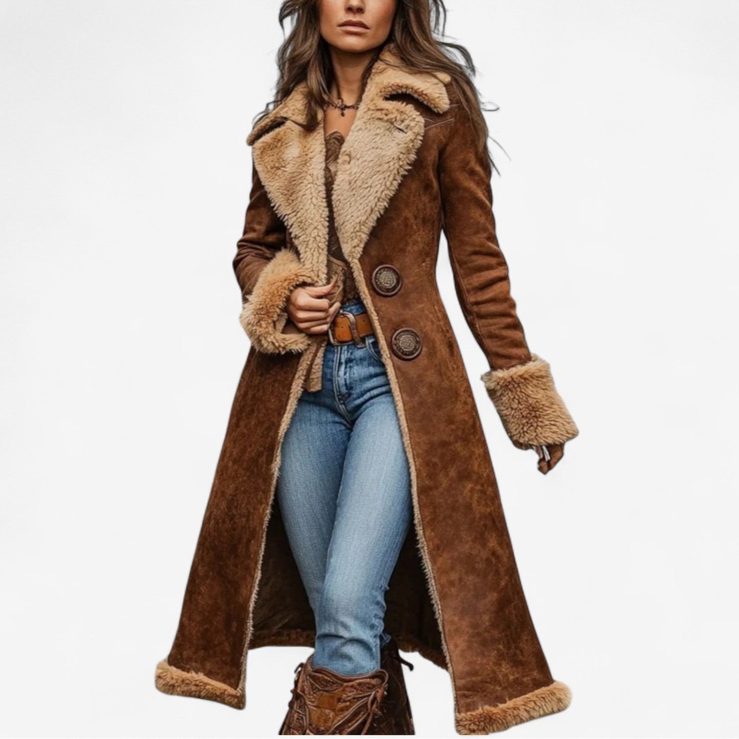 Luxe Long Winter Coat for Timeless Elegance
