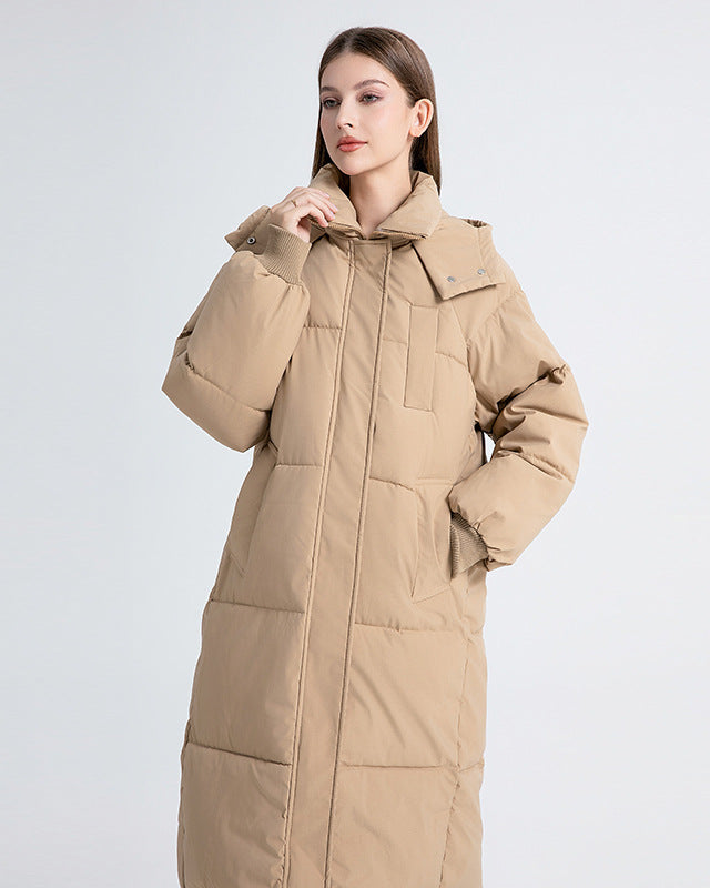 Classic Hooded Long Puffer Coat – Timeless Warmth, Sleek Style