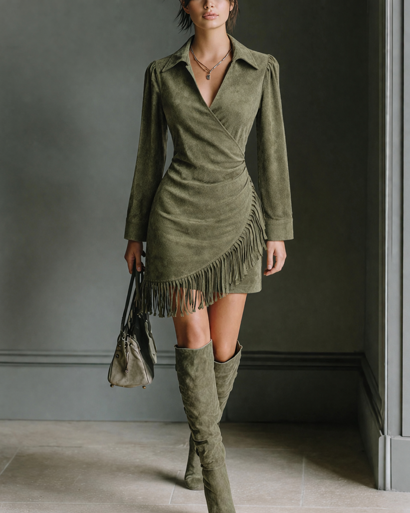 Olive Green Mini Dress - Effortlessly Chic
