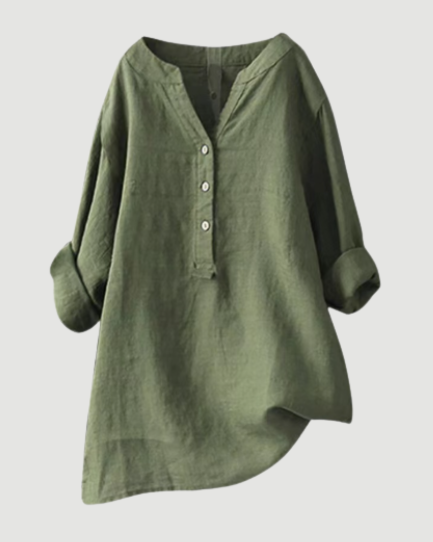 Airy Button-Up Comfort Shirt - Lightweight, Breathable Everyday Essential