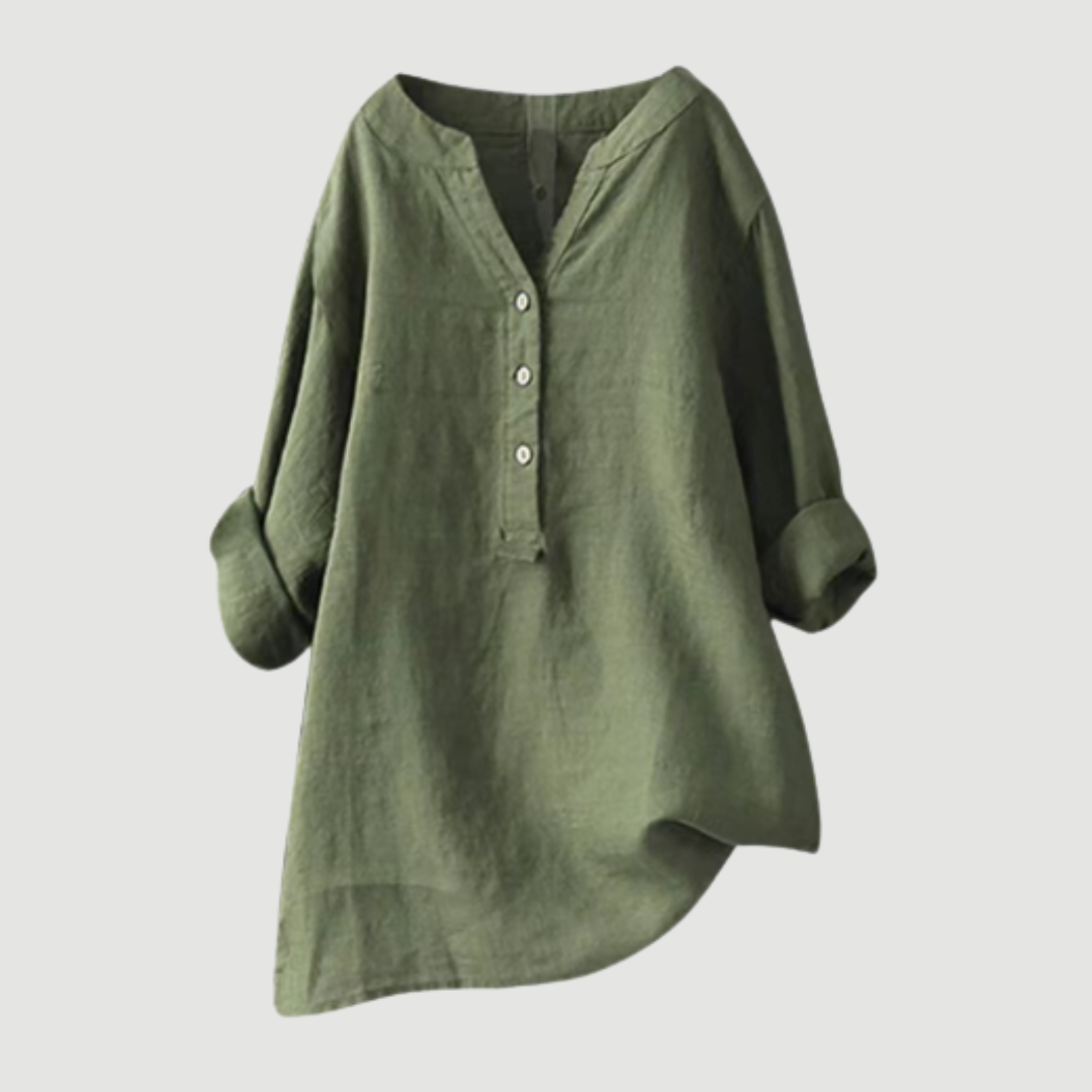 Airy Button-Up Comfort Shirt - Lightweight, Breathable Everyday Essential