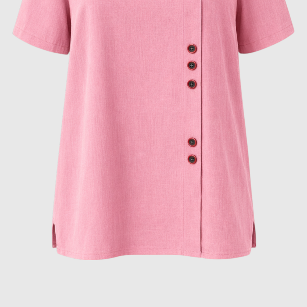 Women's Linen Button-Front Blouse - Lightweight, Breathable and