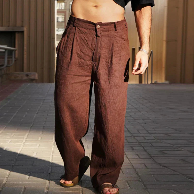 Men's Effortless Wide-Leg Linen Pants