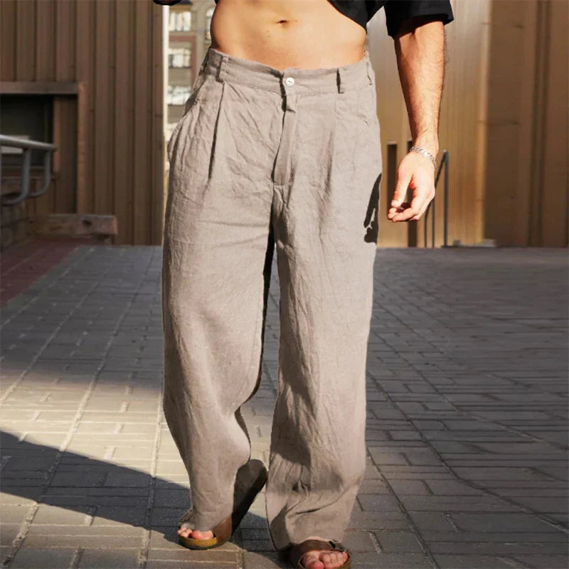 Men's Effortless Wide-Leg Linen Pants