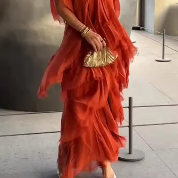 Women's Anselia Boho Ruffle Dress – Flowy, Free-Spirited Style