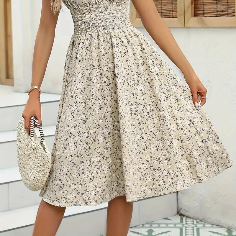 Avelina Women's Floral-Print V-Neck Midi Dress