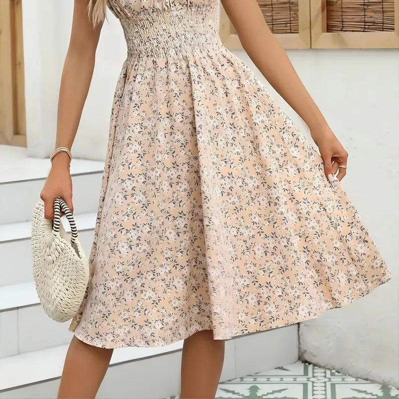 Avelina Women's Floral-Print V-Neck Midi Dress