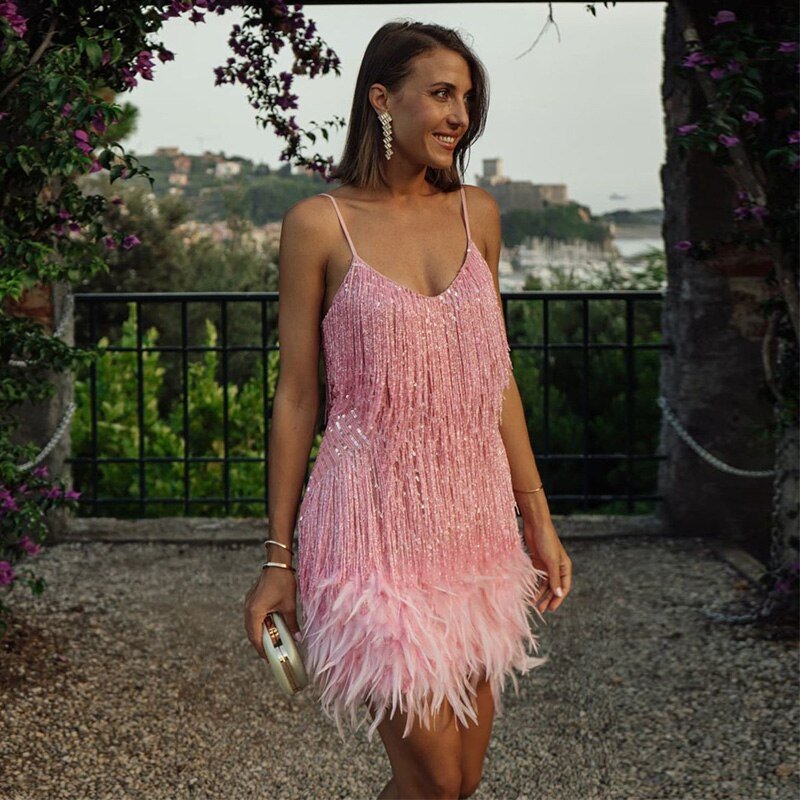 Women's Glamorous Sequined Cocktail Dress